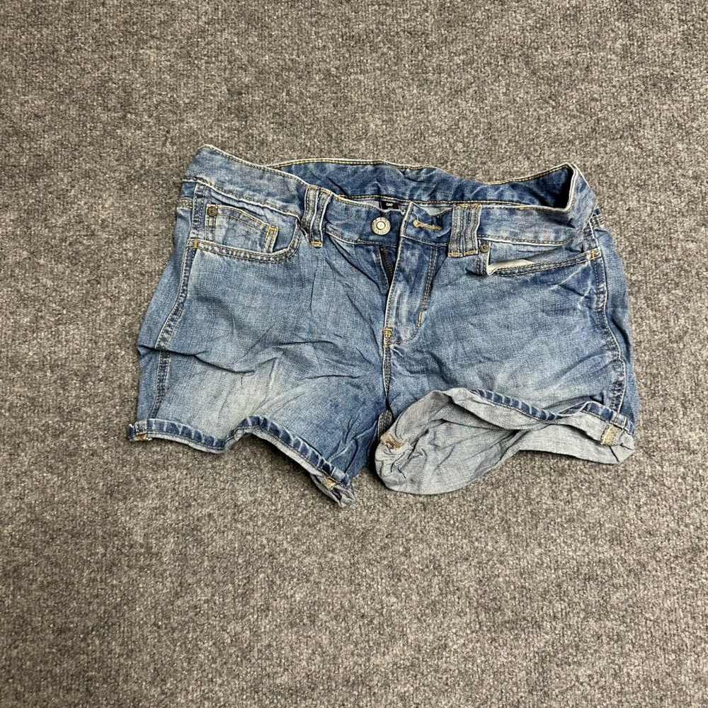 Gap Denim Shorts Womens Size 6 Blue Medium Wash Mid Rise Cuffed Boyfriend Jean